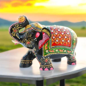 Black & Red Elephant Figurine – Home, Office, Pooja & Gift Décor