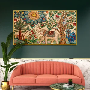 Madhubani Folk Art Canvas Wall Painting for Wall